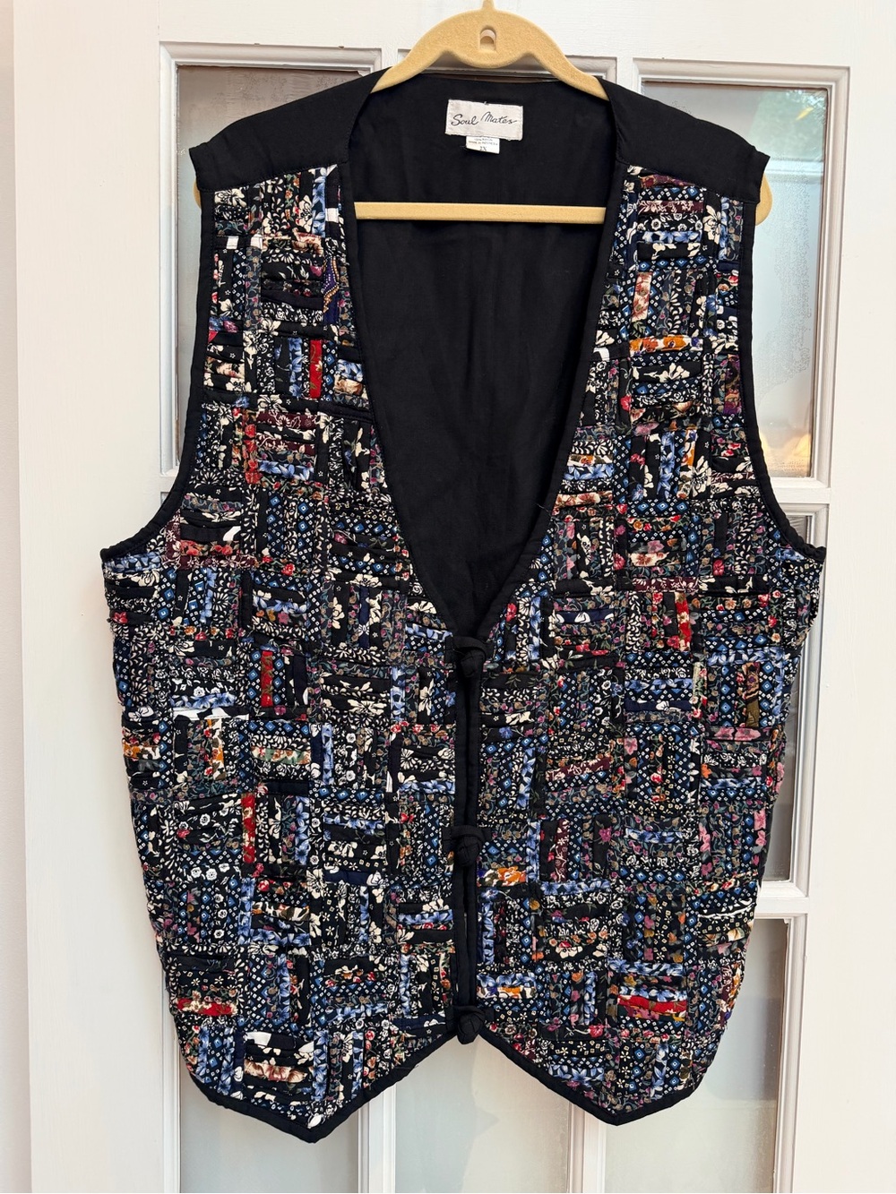 Vintage Soul Mates 90’s Boho Vest Braided Patchwork Art Appliqué Plus Size 2X